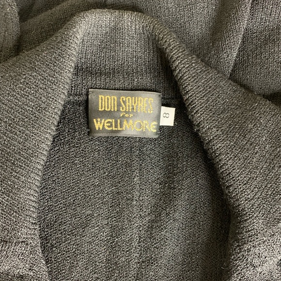 Vtg 80’s Don Sayres for Welmore Black Santana Knit Jacket Pants Set Sz 8 10 - Picture 8 of 11